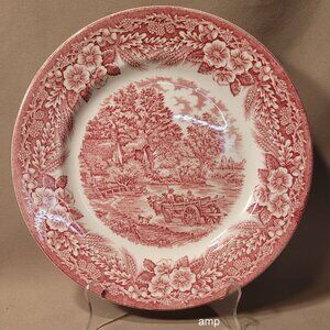 Broadhurst Ironstone Constable Series Bicentennial 1776-1976 Dinner Plate Red